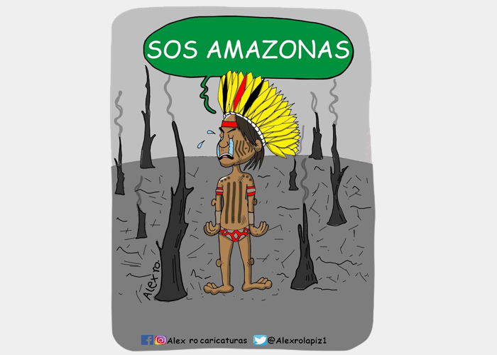 Caricatura: Un grito de ayuda por la Amazonia