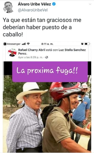  - Por primera vez Álvaro Uribe se ríe de sí mismo