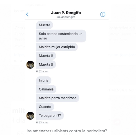  - "Maldita perra mentirosa" las amenazas de muerte de los uribistas a la periodista de la W