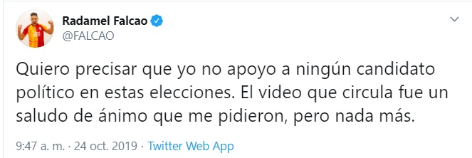  - El regaño de Falcao a candidato a la Gobernación de Santander