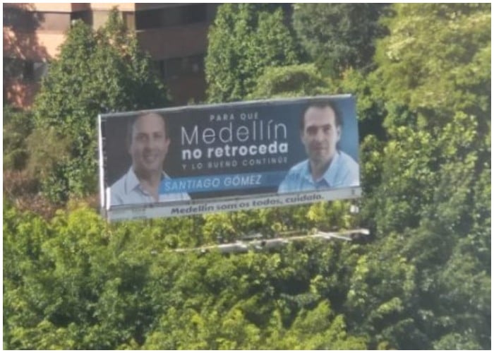 La valla electoral que enreda al alcalde de Medellín