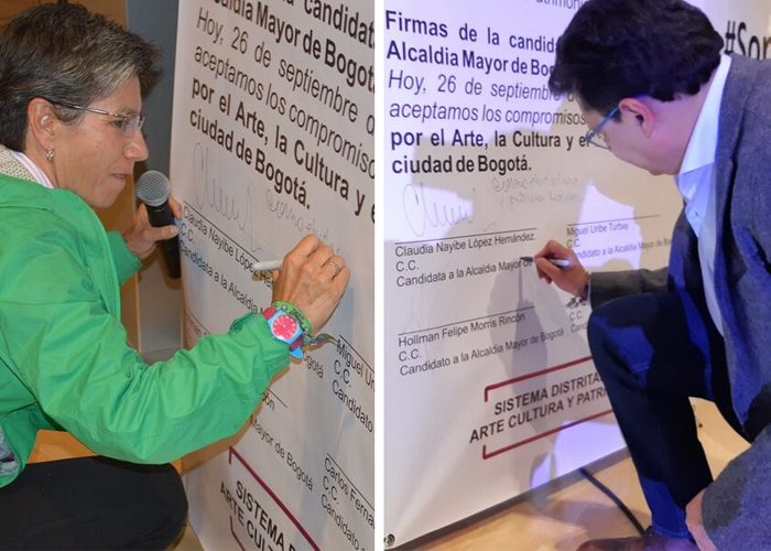 Claudia y Hollman, los únicos candidatos que se comprometieron con la cultura en Bogotá