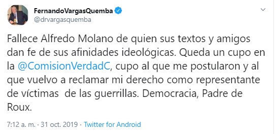  - El oportunismo de un uribista con la muerte de Alfredo Molano