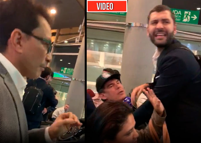 VIDEO: Cruce de insultos entre Carlos Caicedo y Álvaro Cotes en el Aeropuerto de Bogotá