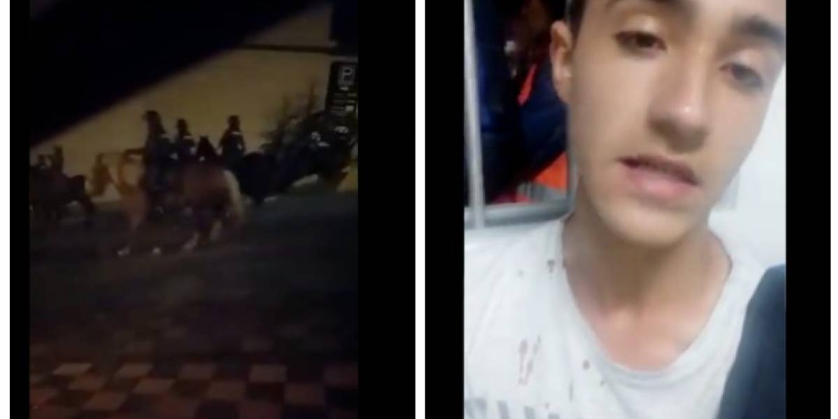 Policia casi mata de un bolillazo a un menor de edad en Manizales. Video
