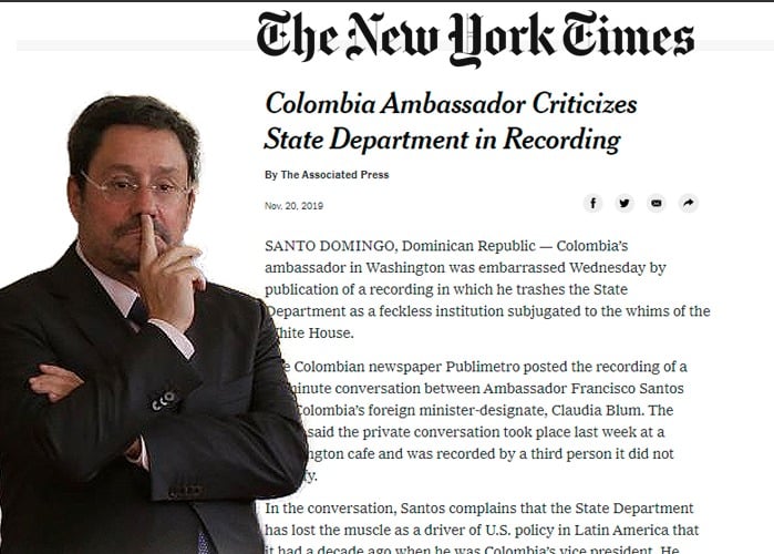 Conversación del Embajador y la Canciller, titular del New York Times