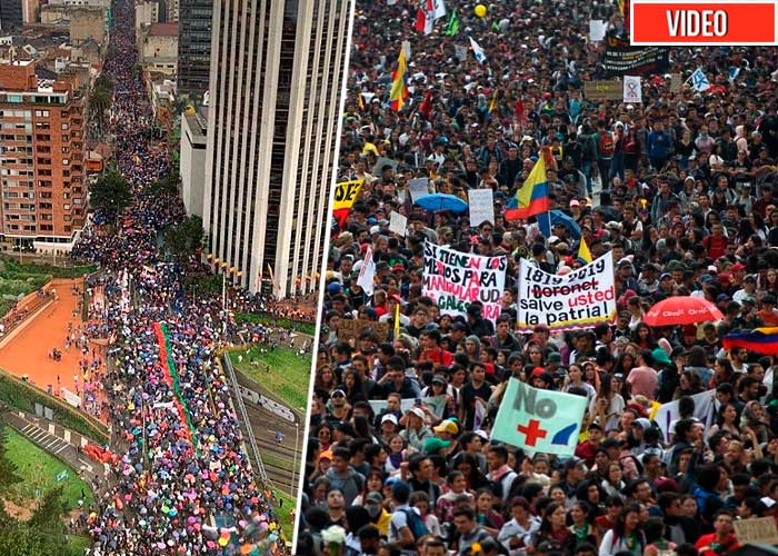 La marcha en Bogotá: más de 100.000 personas salieron a la calle