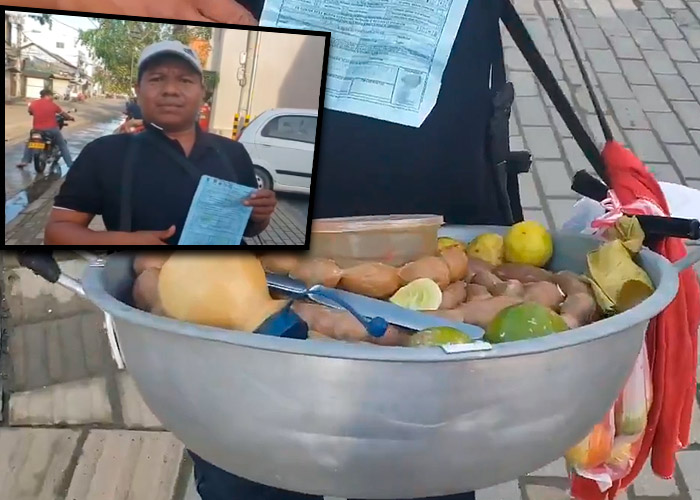 Policía multa a vendedor de butifarras por usar un cuchillo en su trabajo