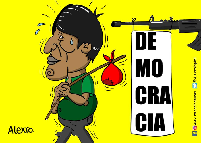 Caricatura: ¿Democracia en Bolivia?