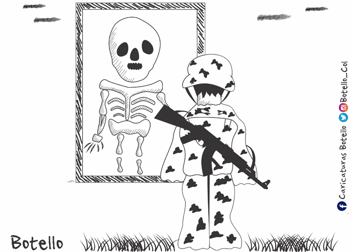 Caricatura: ¿Nuestros niños, futuro de Colombia, carne de cañón?