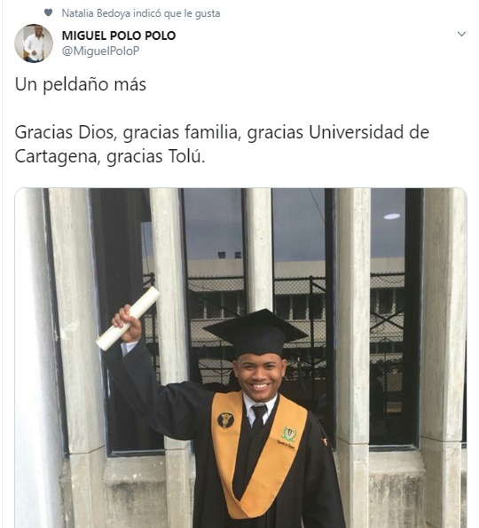  - El uribista Miguel Polo Polo se gradúa de Universidad Pública y le llueven críticas