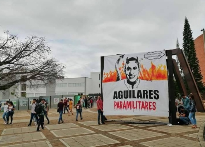 Agresiva pancarta contra los Aguilar en la UIS