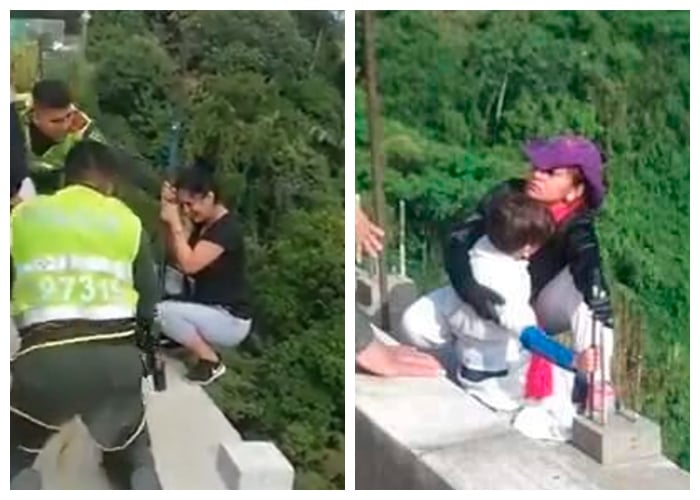 Policías evitan un nuevo suicido en puente de Ibagué [VIDEO]