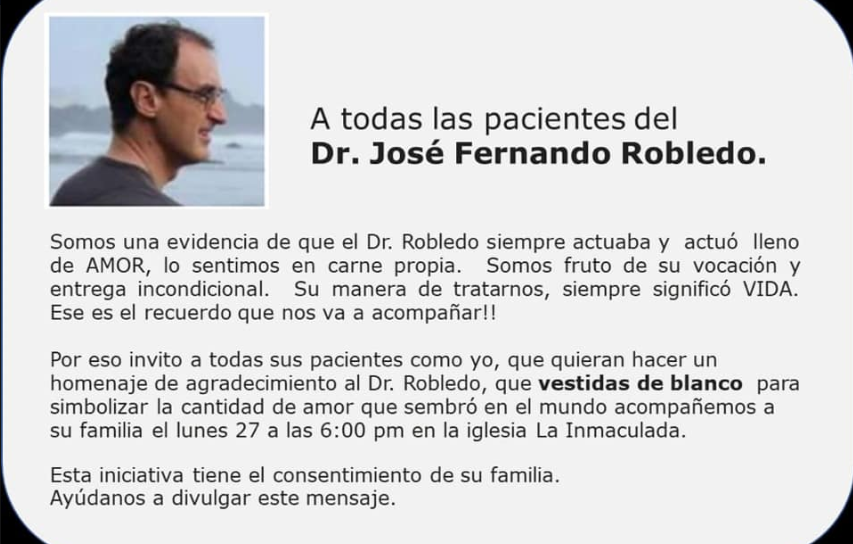 La despedida del doctor José Fernando Robledo