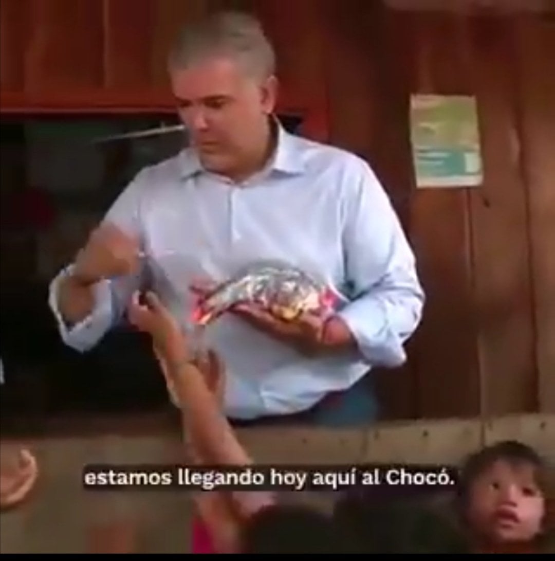 A punta de Bon Bon Bum quiere acabar Duque con el hambre en el Chocó. Video