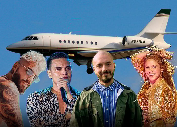 Shakira, Maluma, Silvestre, J Balvin y sus jets privados