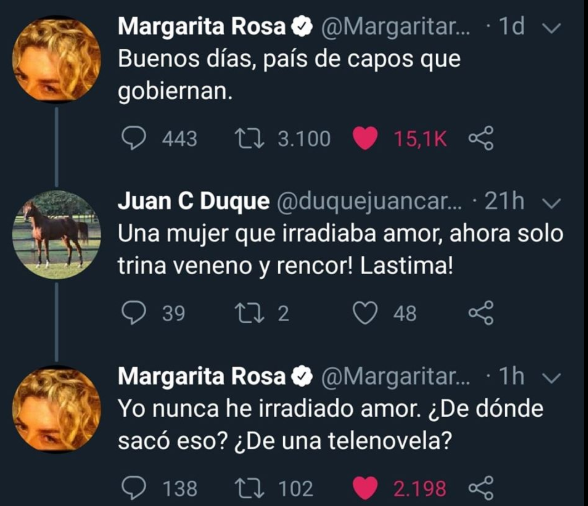 - Tremenda la callada de boca de Margarita Rosa a un uribista