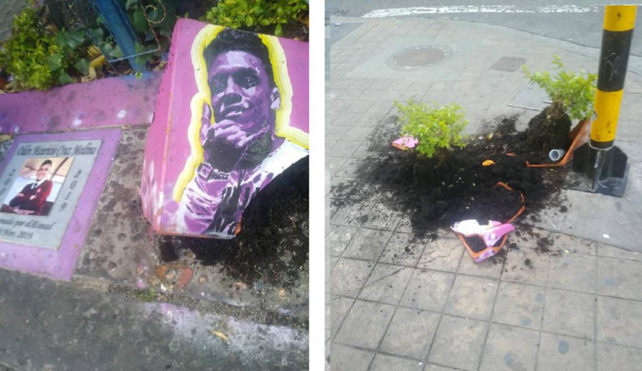 Destruyeron el monumento a Dilan Cruz y hay uribistas que lo celebran