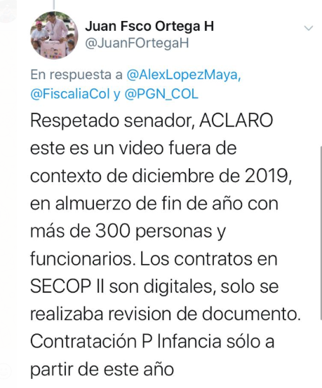  - Ripostada del director del ICBF Sucre al senador Alexander Lopez