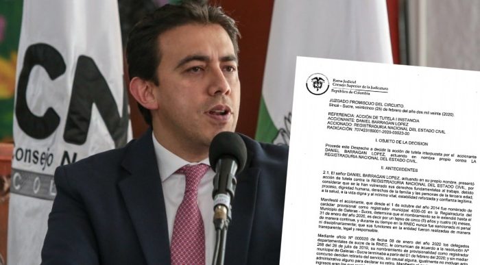  - Otra tutela en contra del registrador Vega: ahora en Galeras, Sucre