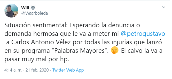  - El odio que sienten los colombianos por Carlos Antonio Vélez