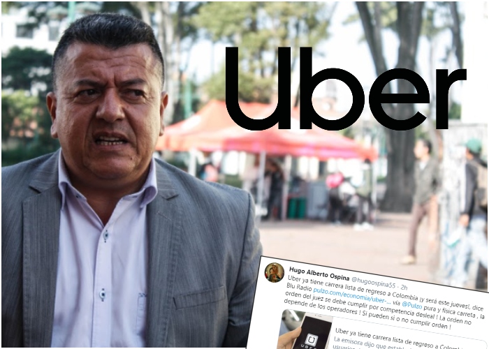 Furia de Hugo Ospina y los amarillos por el regreso de Uber