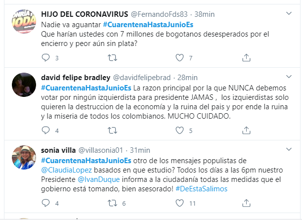  - "Claudia López, la pantallera que está haciendo campaña presidencial con el virus"