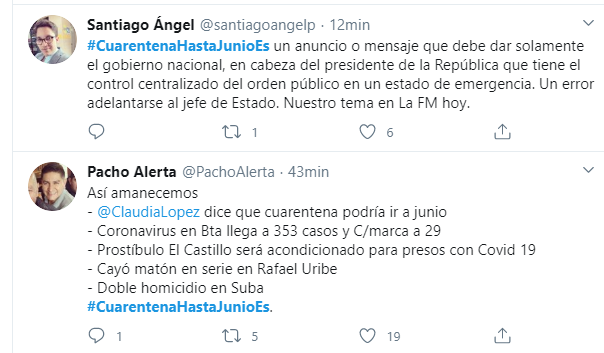  - "Claudia López, la pantallera que está haciendo campaña presidencial con el virus"