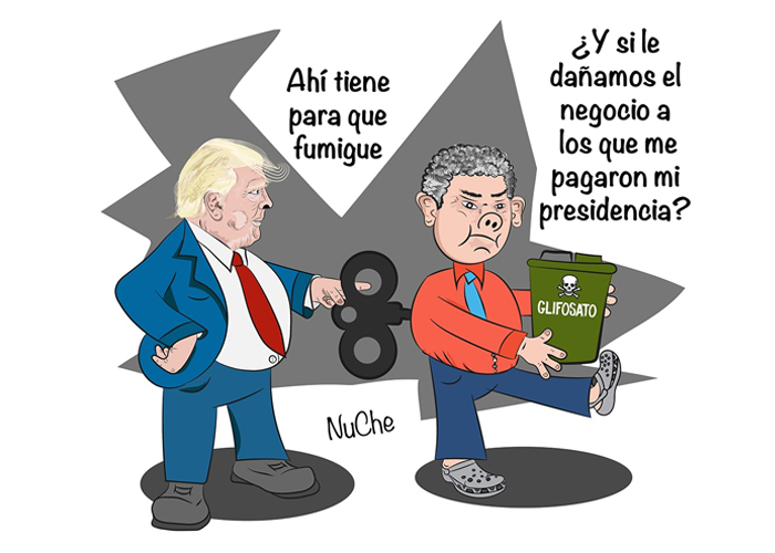 Caricatura: Trump y su fracasada guerra contra las drogas en Colombia