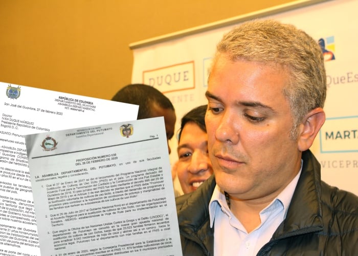 Diputados de Guaviare y Putumayo enfrentan a Duque por glifosato