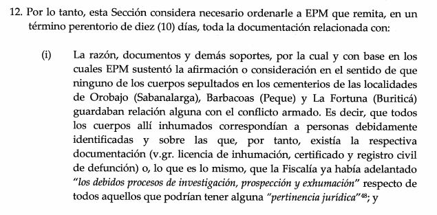  - EPM a responder a la JEP por los cementerios que tapó Hidroituango