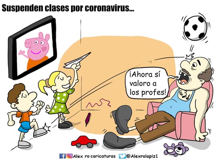 Caricatura: Suspenden clases por Coronavirus