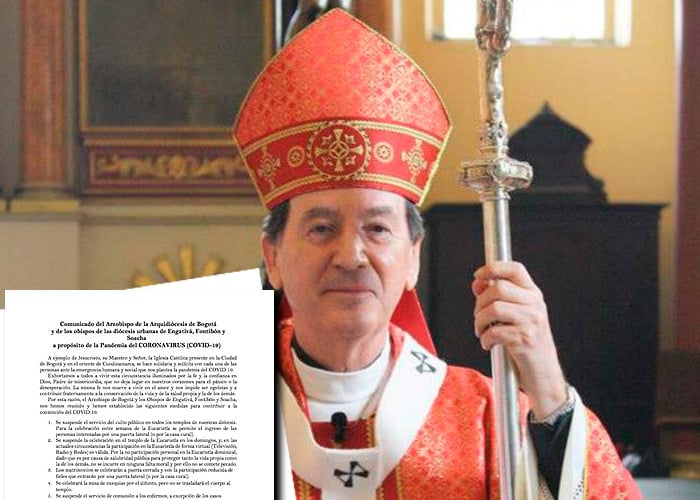 El cardenal Rubén Salazar suspende misas en Bogotá