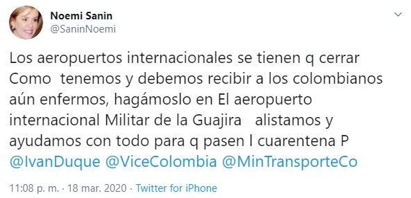  - La desfachatez de Noemí Sanín