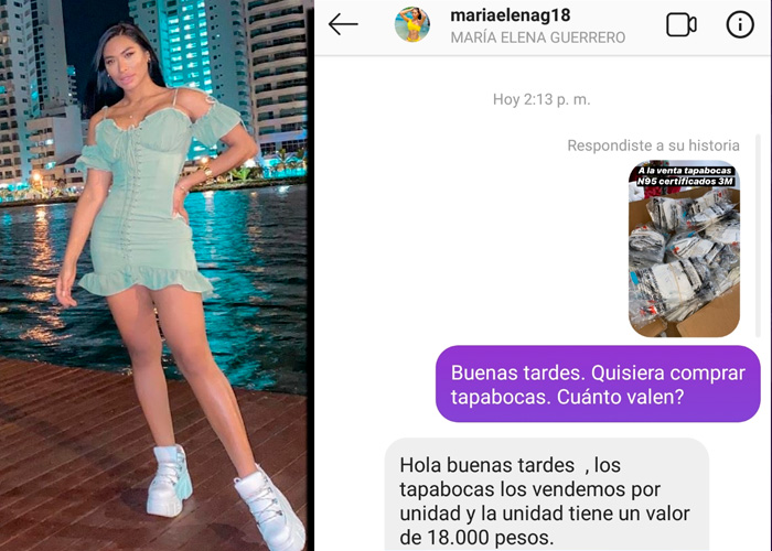 La instagramer que está vendiendo tapabocas a 18 mil pesos