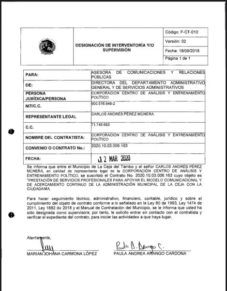  - El polémico contrato de 0 millones de la alcaldía de La Ceja, Antioquia