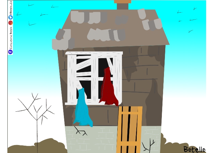 Caricatura: Sin agua potable y con hambre