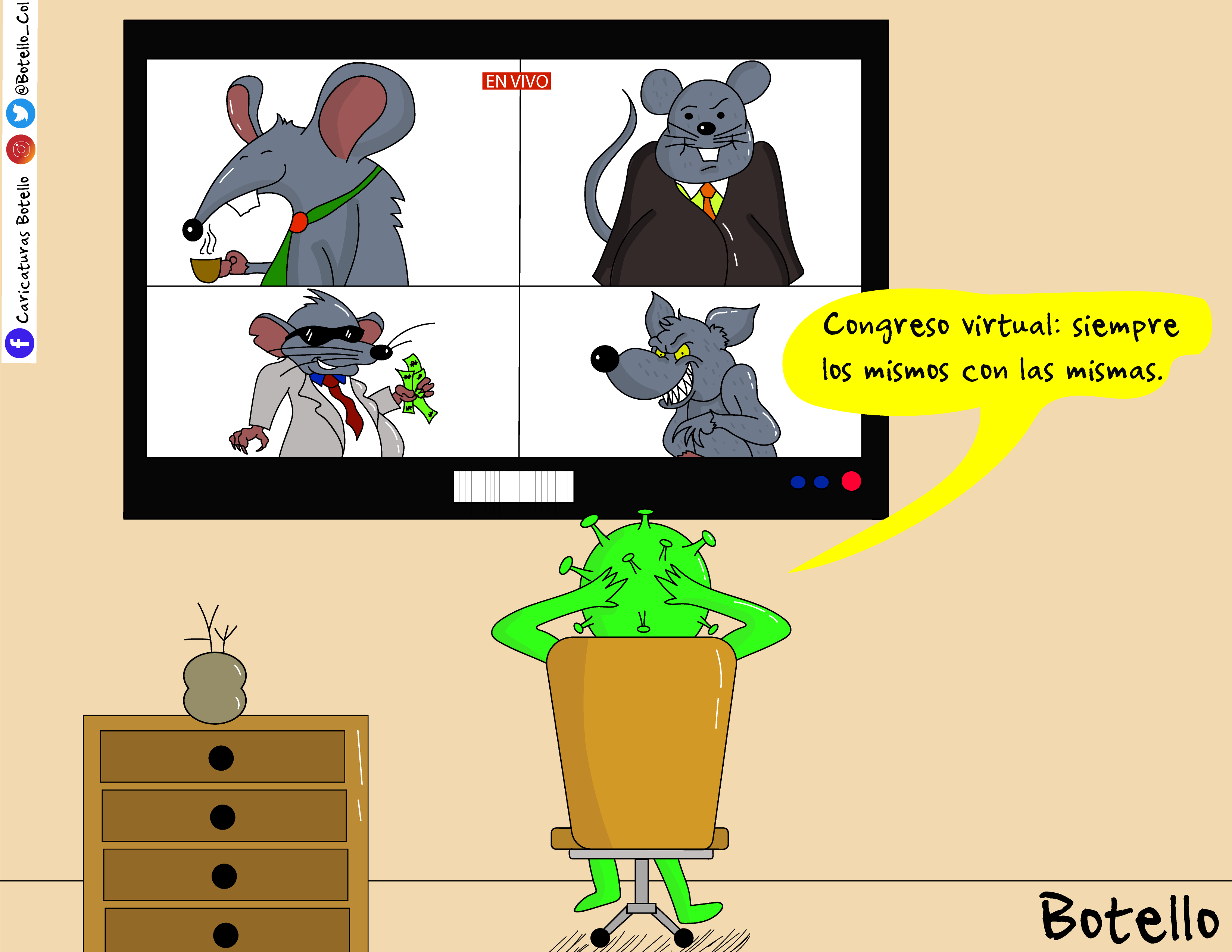 Caricatura: Congreso virtual