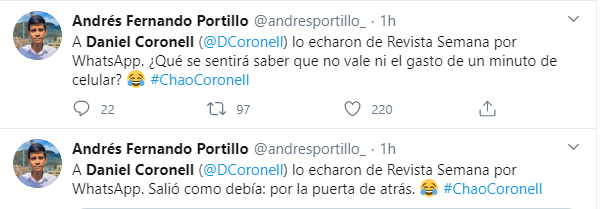  - La felicidad de los uribistas porque echaron a Coronell de Semana