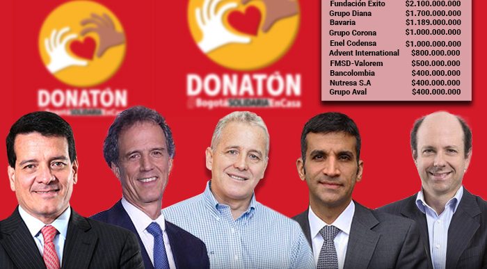  - Los 12 mayores aportantes en la Donatón de Bogotá