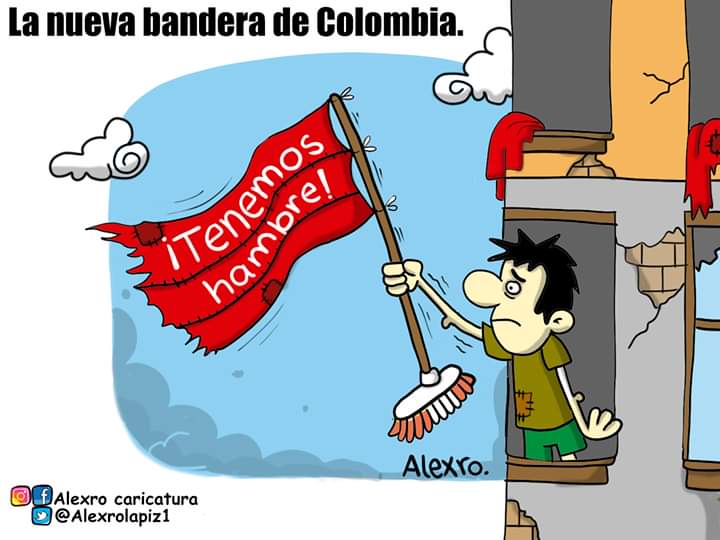 Caricatura: La nueva bandera de Colombia