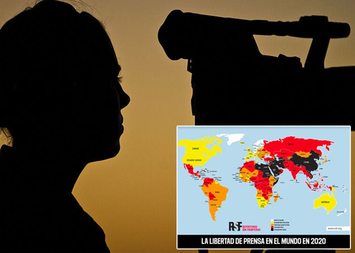 Mapa de los países que con más censura a la prensa según Reporteros Sin Fronteras