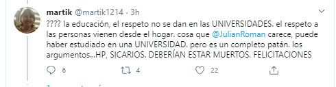  - "Queremos más cantantes como Jessi Uribe y menos actores como Julian Roman"