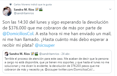 "Me cobraron 376.000 pesos por un domicilio" - -- Las2orillas - "Me cobraron 376.000 pesos por un domicilio"