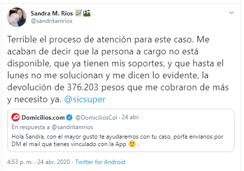 "Me cobraron 376.000 pesos por un domicilio" - -- Las2orillas - "Me cobraron 376.000 pesos por un domicilio"
