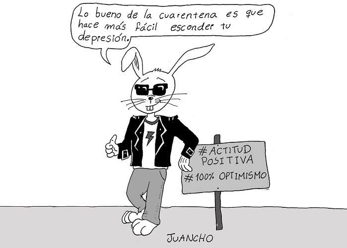 Caricatura: Actitud positiva en tiempos de cuarentena