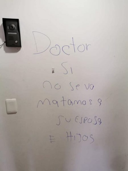  - "Doctor si no se va, matamos a su esposa e hijos", amenaza en Bogotá