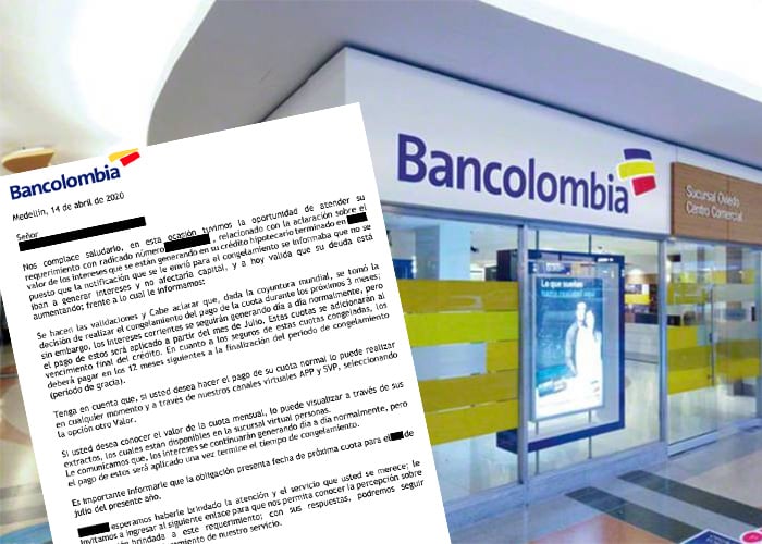 Indignación: Bancolombia sigue cobrando intereses en pleno coronavirus