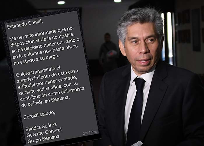 Despedido de Semana Daniel Coronell con un whatsapp