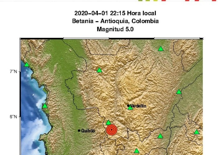 Fuerte temblor se sintió en Antioquia y en Bogotá